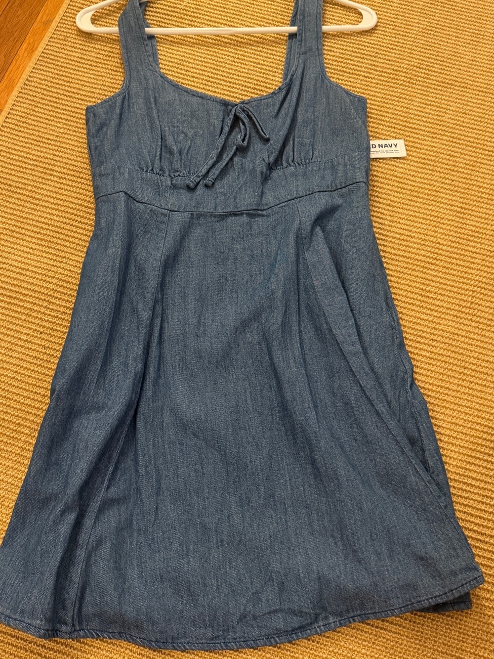 Old Navy Denim Blue Tank Dress with Tie Front